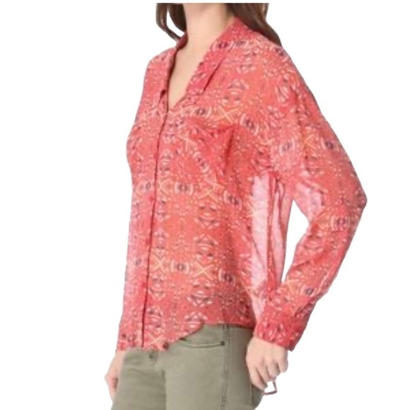 Free People sheer high low top size S cottage core festival boho - Picture 1 of 9